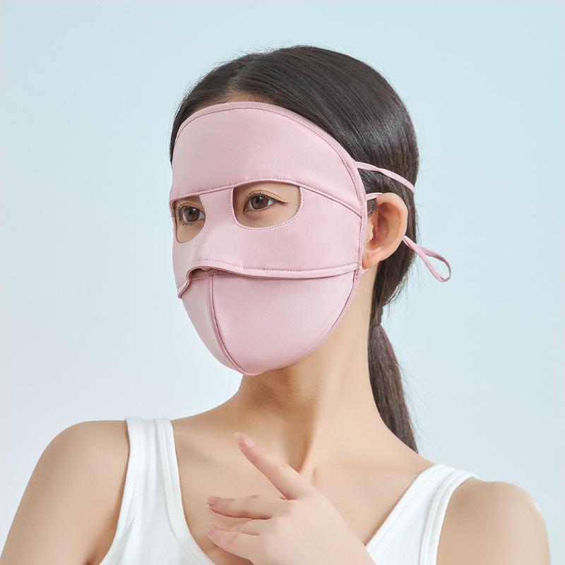 

New full-face UV protection mask, panda style, enlarged for all-around sun protection 5213-Xiangfei Powder