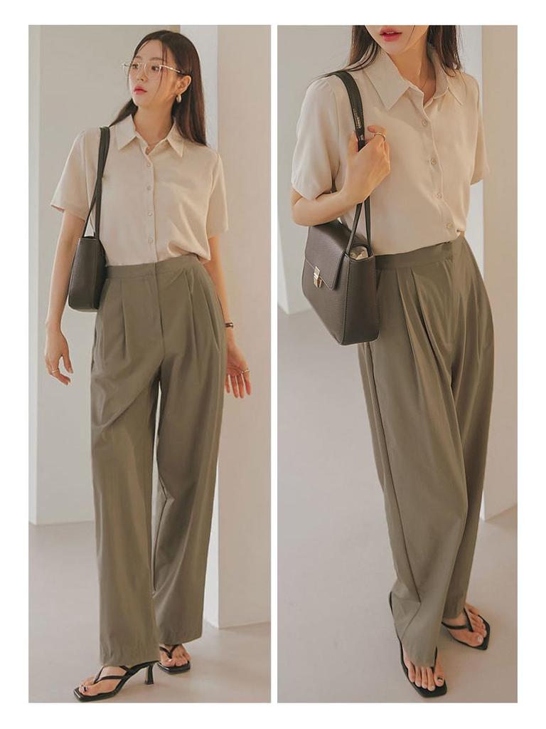 Women's Japanese-Inspired Loose-Fit Summer Top with Professional Elegance