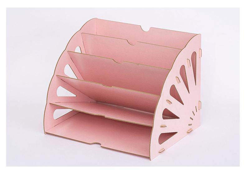 Multi-Layer Wooden Desktop Organizer for Office Supplies and A4 Documents