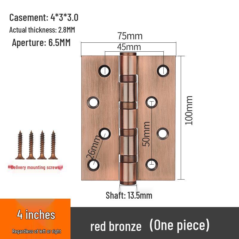 304 Stainless Steel American-Style Widened Hinge for Wood, Metal, and Fire Doors