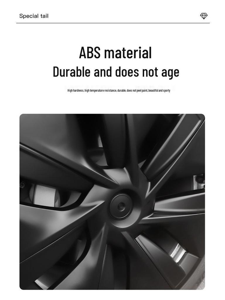 19palcový černý dekorativní kryt náboje kola pro kola Tesla Model Y