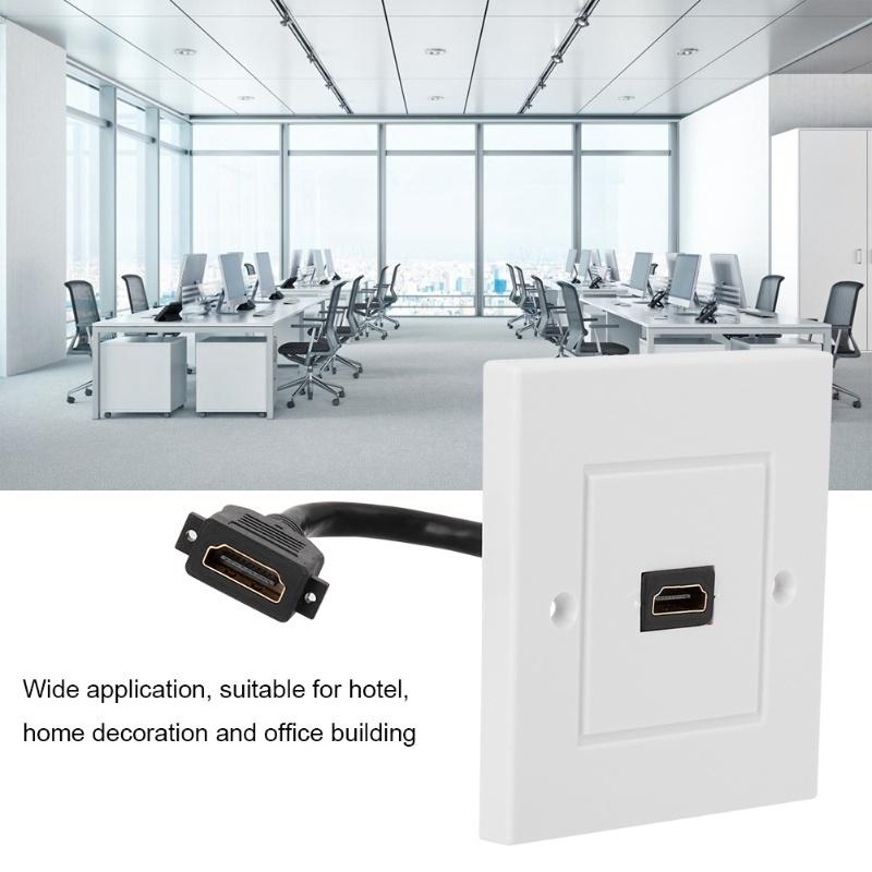 White Dual Port HDMI Wall Plate Panel For Hotel Home Office Building US Standard