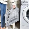 Foldable Plastic Laundry Basket for Clothes and Toys - Hollowed-Out Design for Bathroom Storage