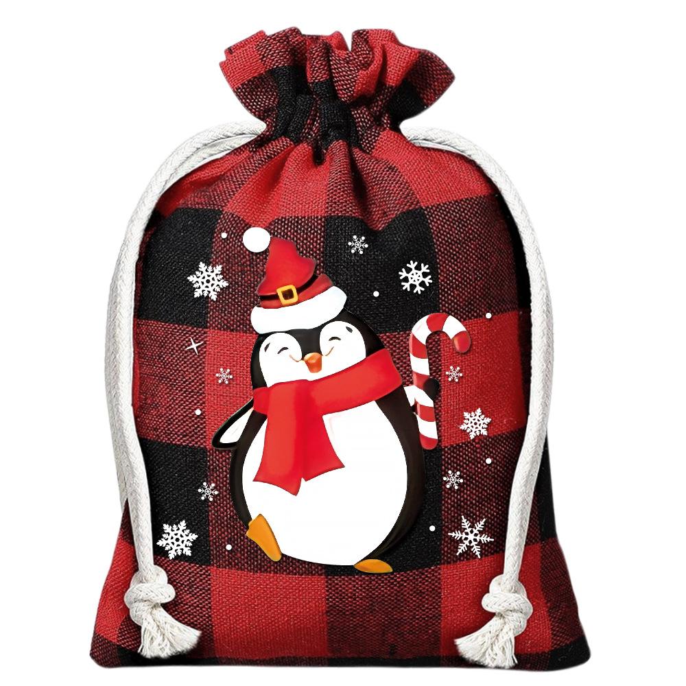 12pcs Christmas Gift Bag Set with Drawstring Closure Christmas Linen Bag Cloth Bag Christmas Candy Bag
