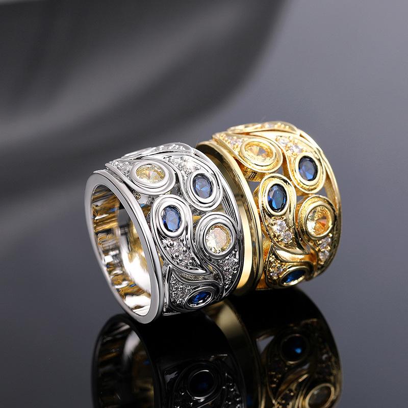 Wind Fashion Wide Ring Fashion Accessories, Hollow Floral Ring