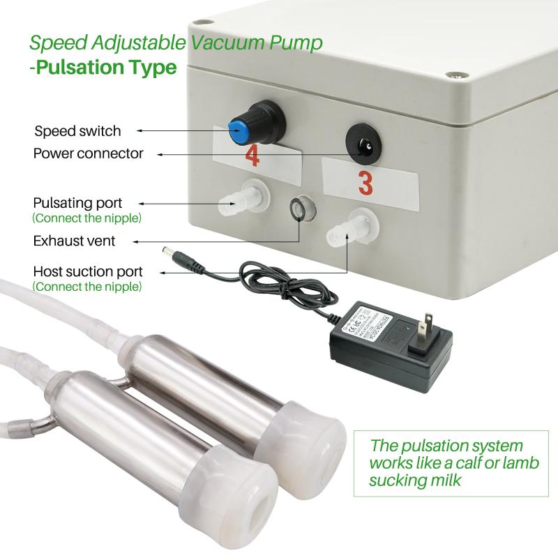 10L Cow Milk Milking Machine Goat/Sheep Pulsating Milking Machine Stainless Steel Milker Bucket With Vacuum Pump Set 220V-240V