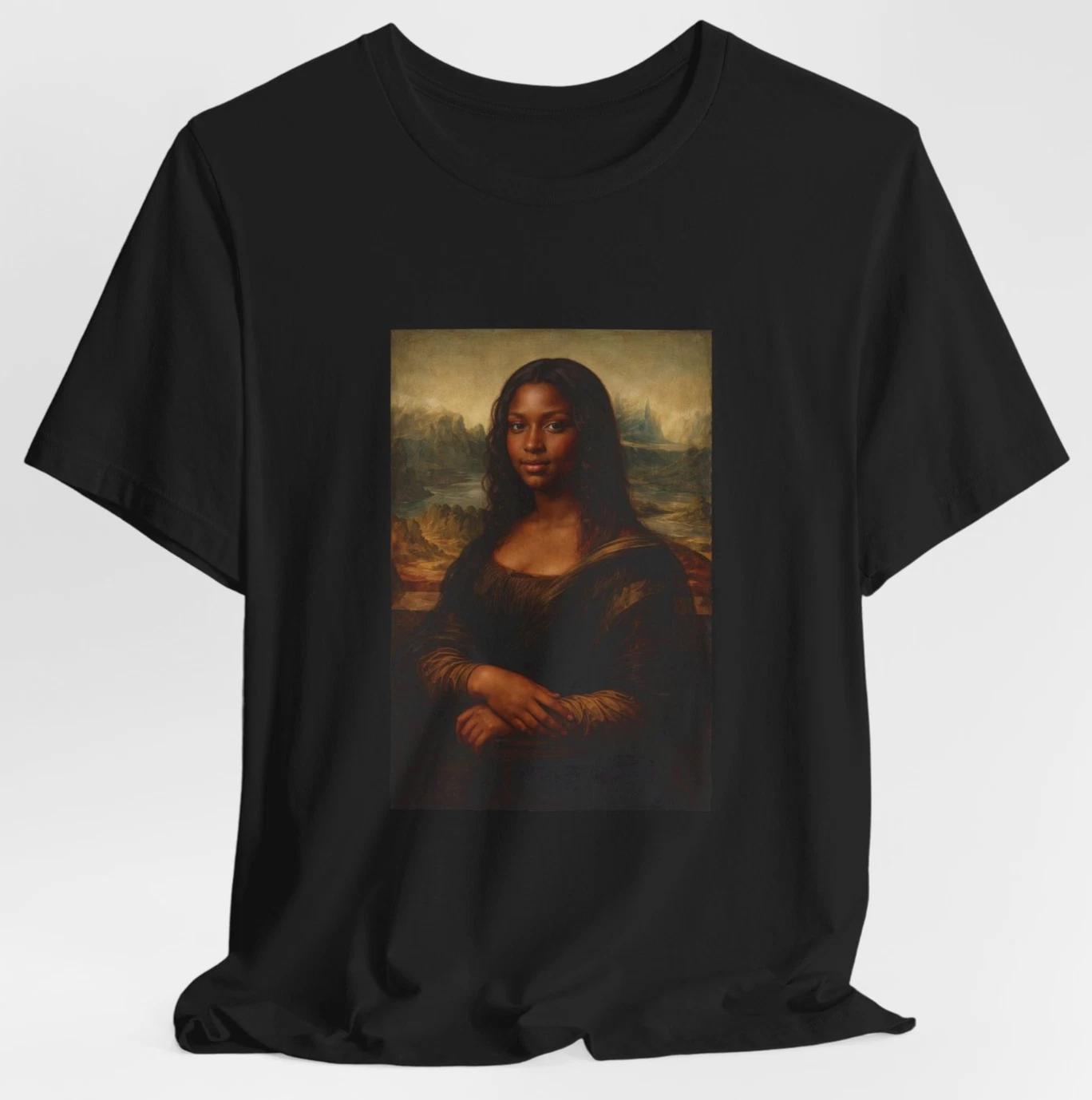 Black History Mona Lisa Portrait T-Shirt | Renaissance Art Tee 4XL