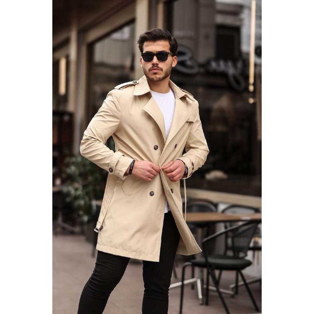 Men's Premium Epaulette Trench Coat Topcoat