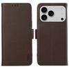 ABEEL For iPhone 17 Pro Case Litchi Texture Leather RFID Blocking Phone Cover