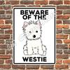 West Highland Terrier Achtung vor dem Haustier Tier Illustriert Metallschild Blech Westie Öffentliches Schild Dekoschild x Zoll