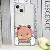 Funny Cartoon Bubududu Panda Couple Clear Phone Cases for iPhone 17 16 15 14 13 12 11 Pro Max XR 8 7 Plus 13 12 Mini Soft Cover