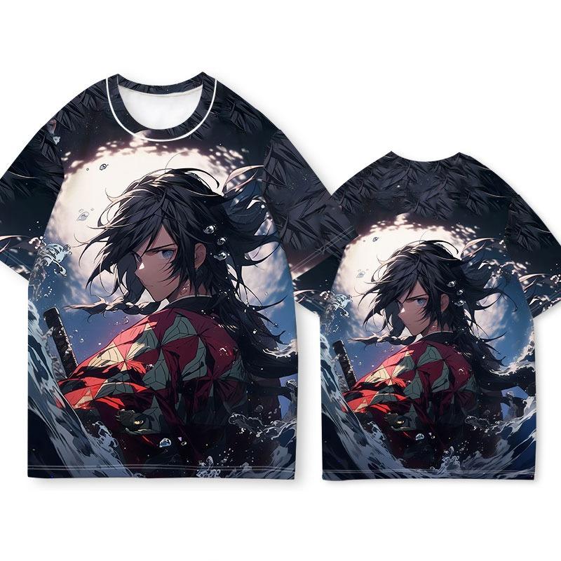 New Demon Slayer T-shirt Summer Short Sleeved T-shirt Surrounding Fashion Y Men's Anime 3D Printed T-shirt Loose Casual T-shirt