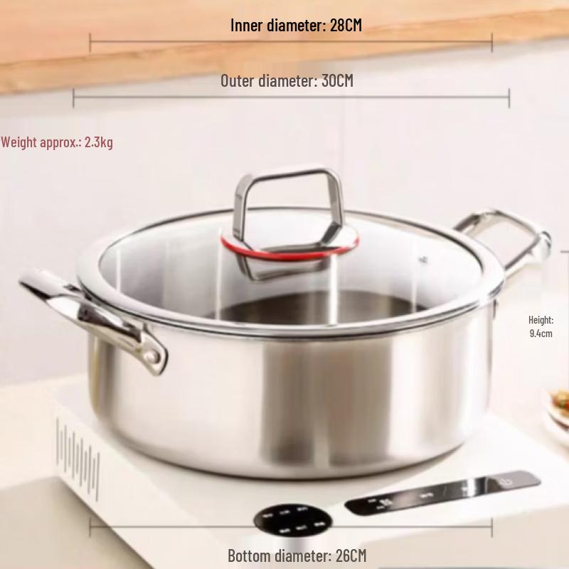 Wutuo 30CM 304 Stainless Steel Soup Pot