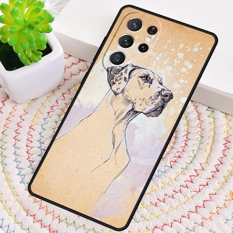 Great Dane Dog Watercolor Silicone Phone Case For Samsung Galaxy note 10 pro S26 S25 S24 S23 S22 S21 Plus S25Ultra Capa Cover