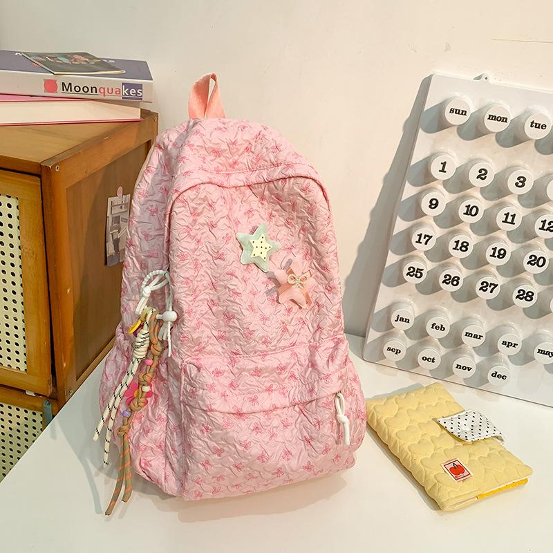 New schoolbag female college student commuting light backpack backpack large capacity bag high school senior sense