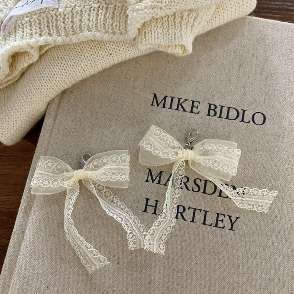 

Бантик Бант Шнурки Клипсы Пряжка Ручная работа Кружево Пряжка для обуви Шелковая лента Обувной шарм Подвеска для сумки Beige-Style A