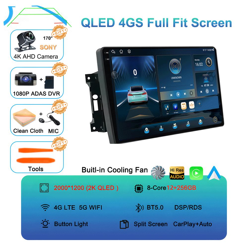 Android 14 Car Radio QLED GPS Navigation Multimedia Player For Jeep Compass/Commander/Grand Cherokee/Wrangler/Liberty AutoRadio