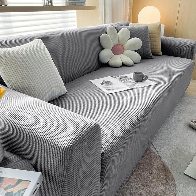 Levivel Stretch Jacquard Sofa Cover Elastic Plain Color Sofa Covers For Living Room Slipcover Couch Cover Furniture Protector