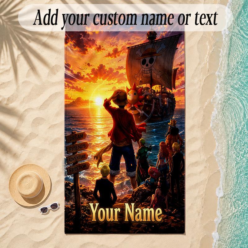 Beach TowelOne Piece Custom Name Text Personalized Soft Towel for Beach Pool Indoor Home Decor Gift