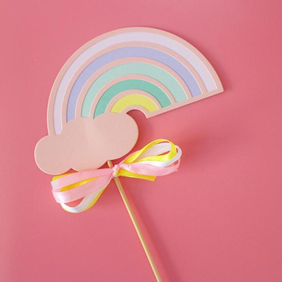 10-Pack 3D Hot Air Balloon & Rainbow Cake Toppers