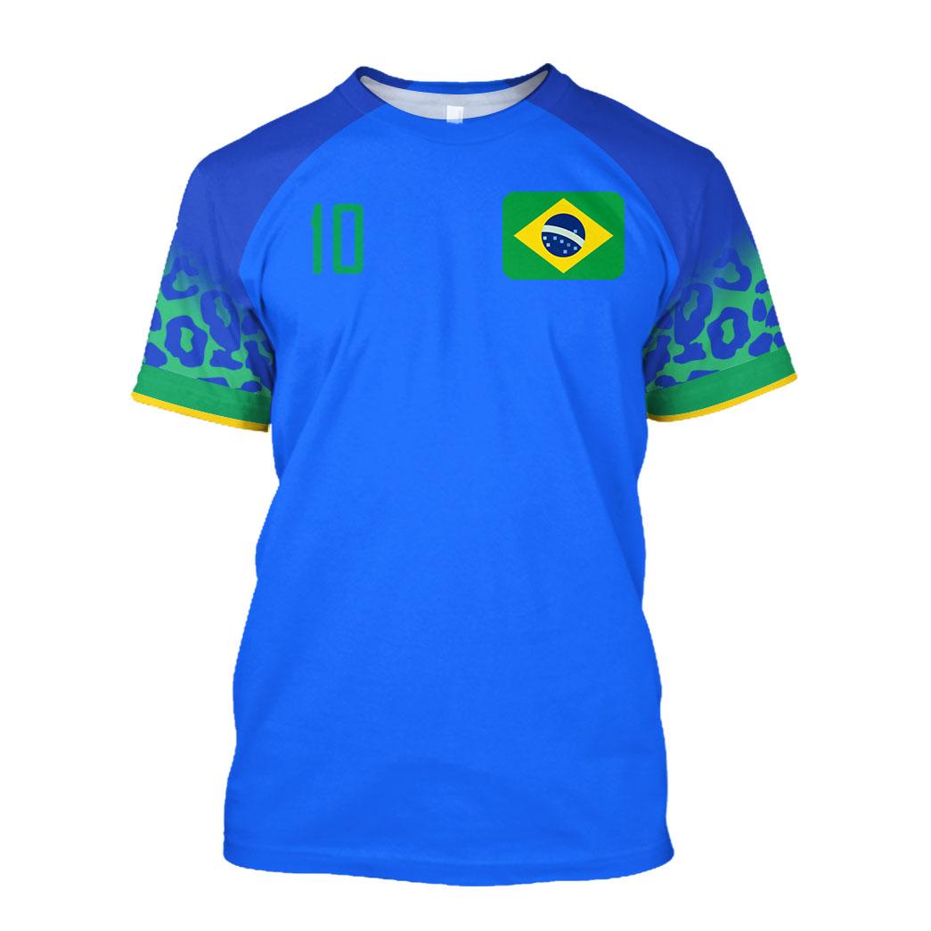 Baibao QIQI Brazilie Shirt Heren T-shirt Braziliaanse Vlag Selectie Voetbalteam Shirt O-Hals Oversized Korte Mouw Herenkleding Top 3XL