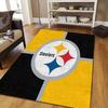 Pittsburgh Steelers3 Flannel Pattern Square Carpet,Area Rug,Carpet Rug for Living Room Bedroom Sofa Playroom Decor,Non-slip Floor Mat