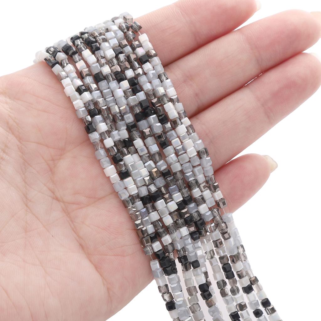 180Pcs Glass Surface Square Lnterval Bead For DIY Bracelets Necklaces Jewelry Making