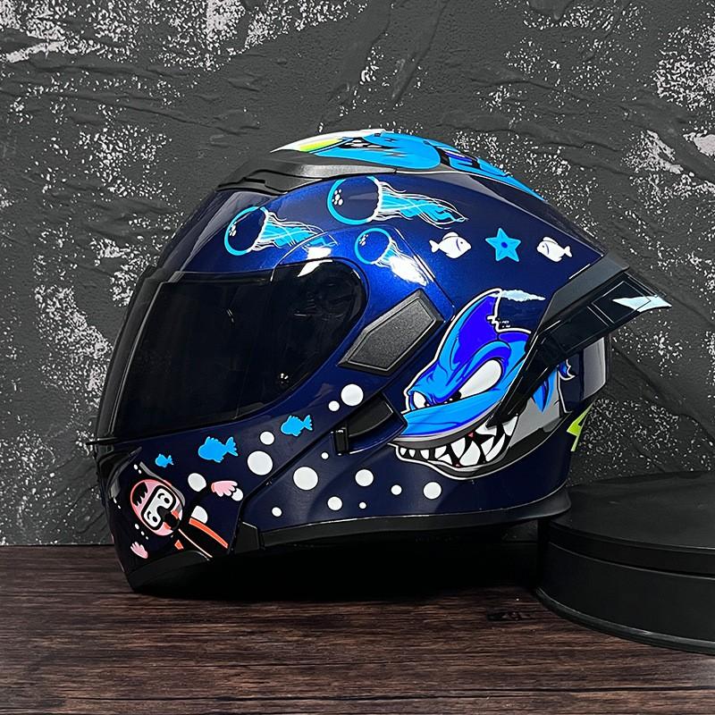 JIEKAI Flip-Up Motorcycle Helmet Women Couples Dual Lens Full Face Scooter Riding ABS Material