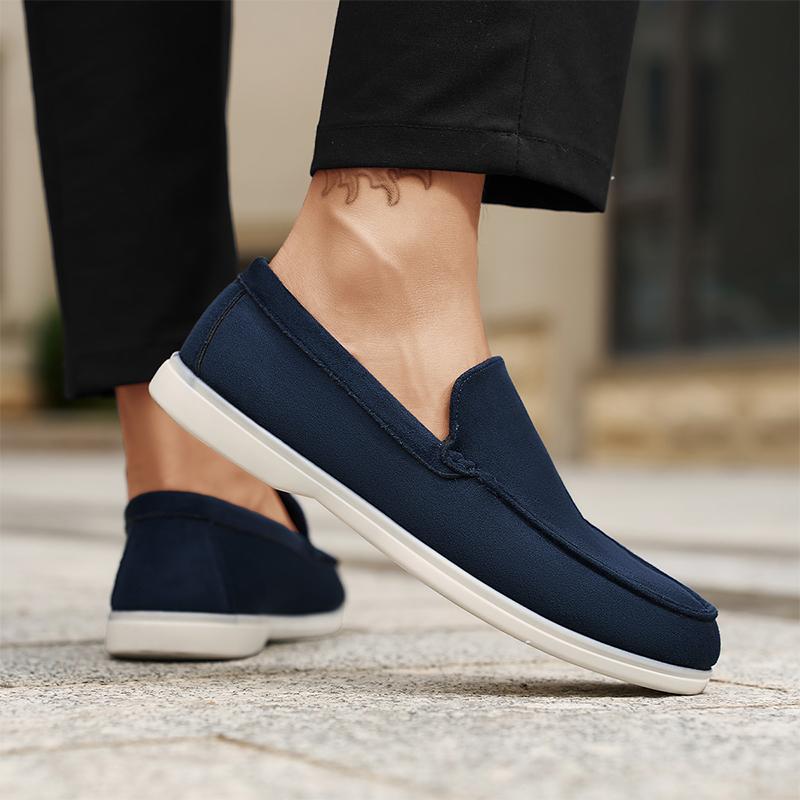 Loafers Leisure Walking Shoes Business Slip On New Blue Handmade Flats Comfort Mens Casual Shoes Adult Male Driving Footwear