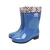 Water Shoes Velvet Cotton Women's Rain Boots Rain Shoes Anti-rubber Shoes Half Tube Water Boots Medium Tube Warm Explosion