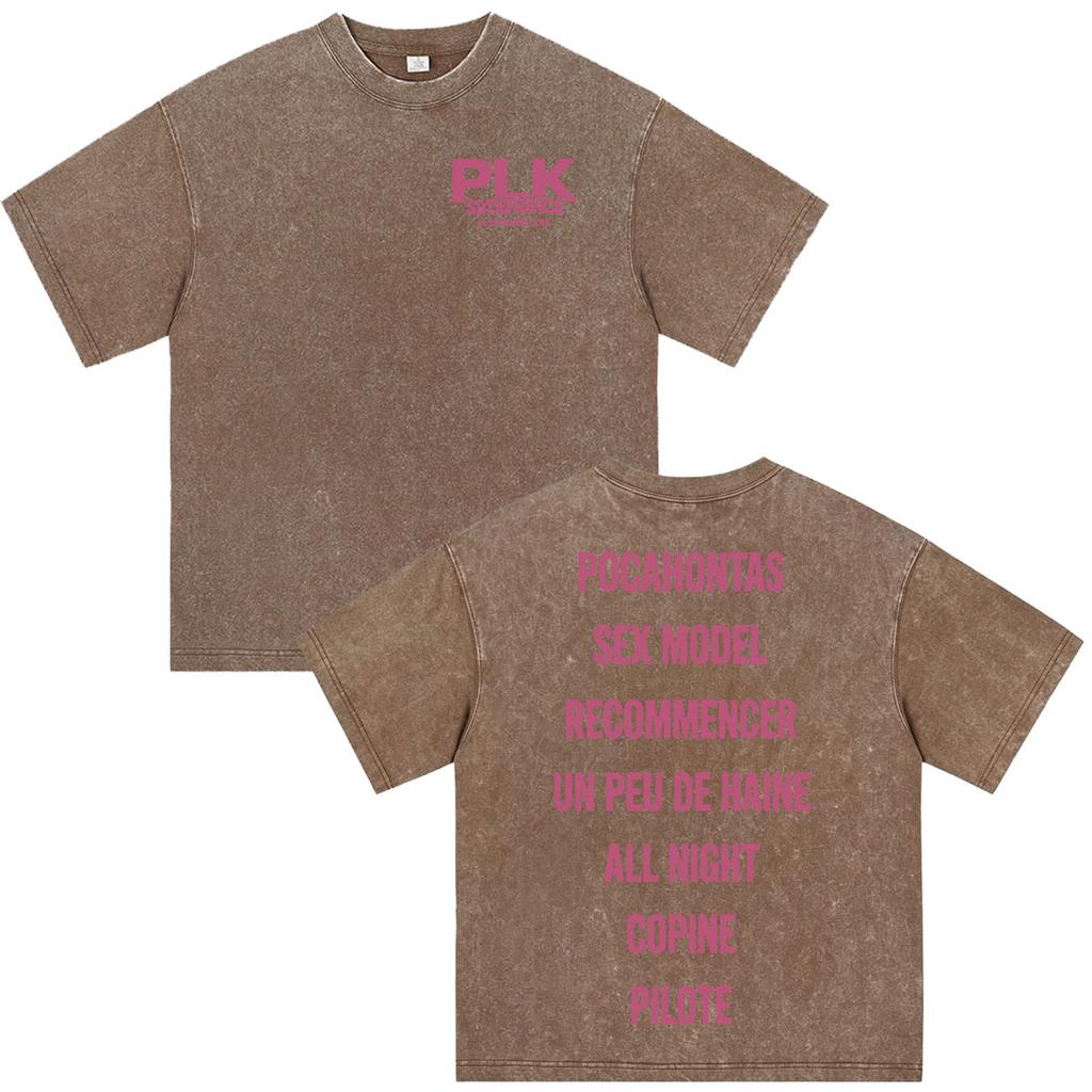 Rapper Plk Portrait Graphic Vintage Washed T-shirts Men Women Clothing Fashion Casual Oversized Short Sleeves T Shirt Streetwear