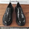 Men'S Business Derby Shoes Trendy Mens Lace-Up Thick Sole Heightened Shoe Men Leather Casual Shoes