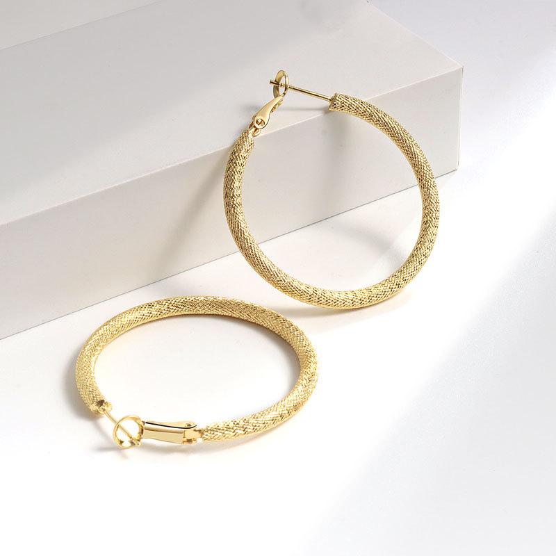 Exaggerated Metal Minimalist Geometric Hoop Earrings Fashionable High End Large Earrings For Women