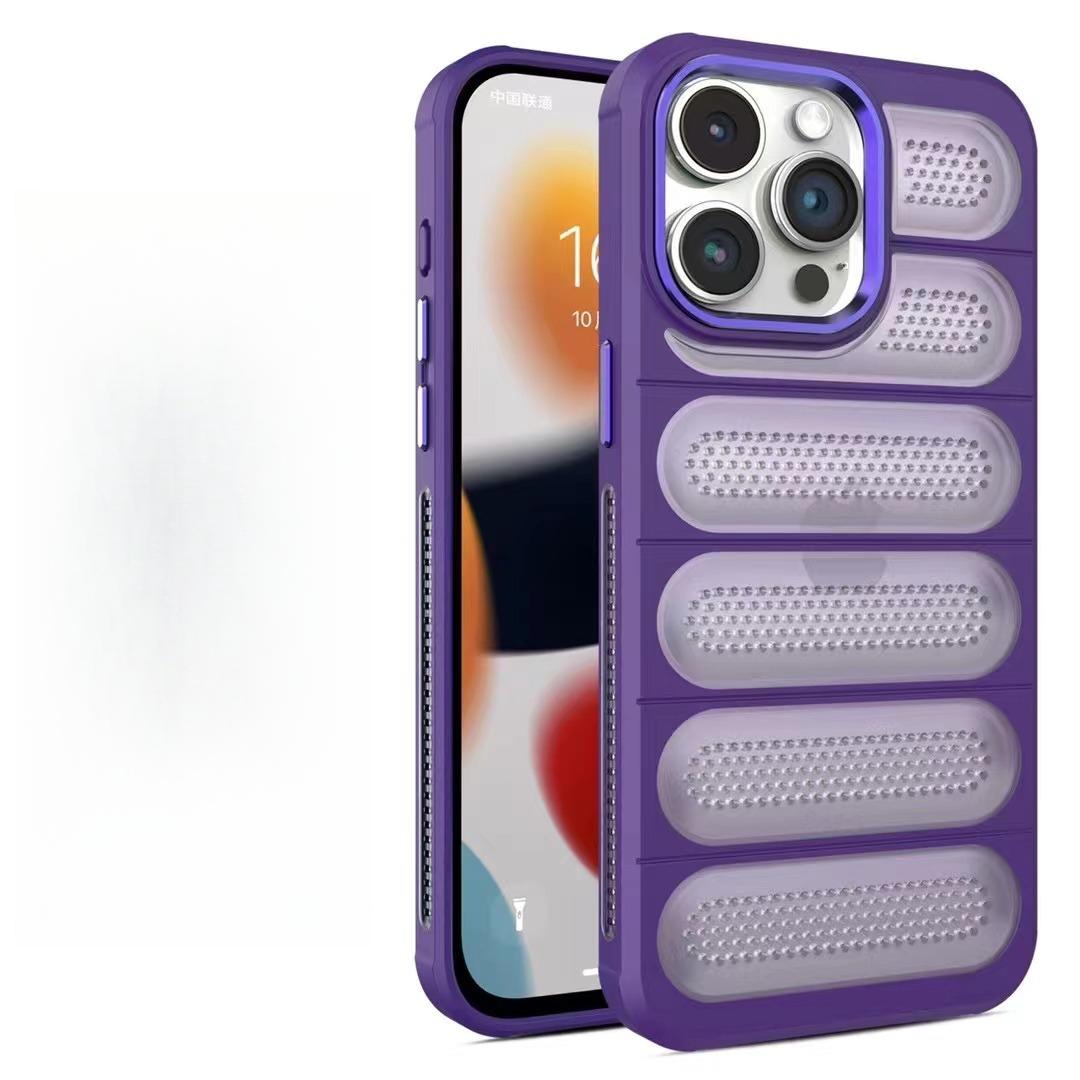 

Applicable To IPhone 15 Mobile Phone Case Summer Breathable Case Apple 14 Electroplated Frame Cooling Protective Case Apple 14/15Plus Universal