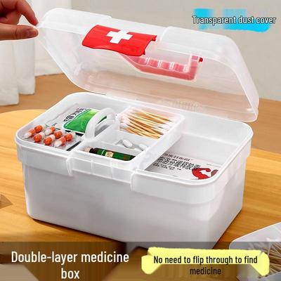 Boîte de rangement portative de grande capacité pour trousse de premiers secours et médicaments familiaux