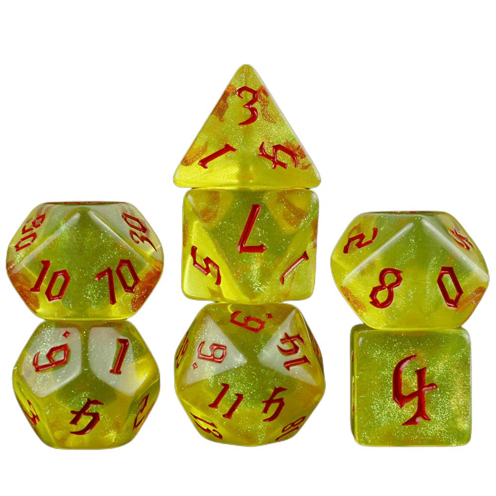 7pcs DND Dice Set with Tube Glitter Polyhedral Dice Playing Dice Game for Table Game