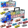Set di 14 pezzi Disney Pixar Cars Saetta McQueen Zio Mack plastica Veicolo di stoccaggio portatile Set Auto in lega Giocattoli Regali di compleanno per bambini