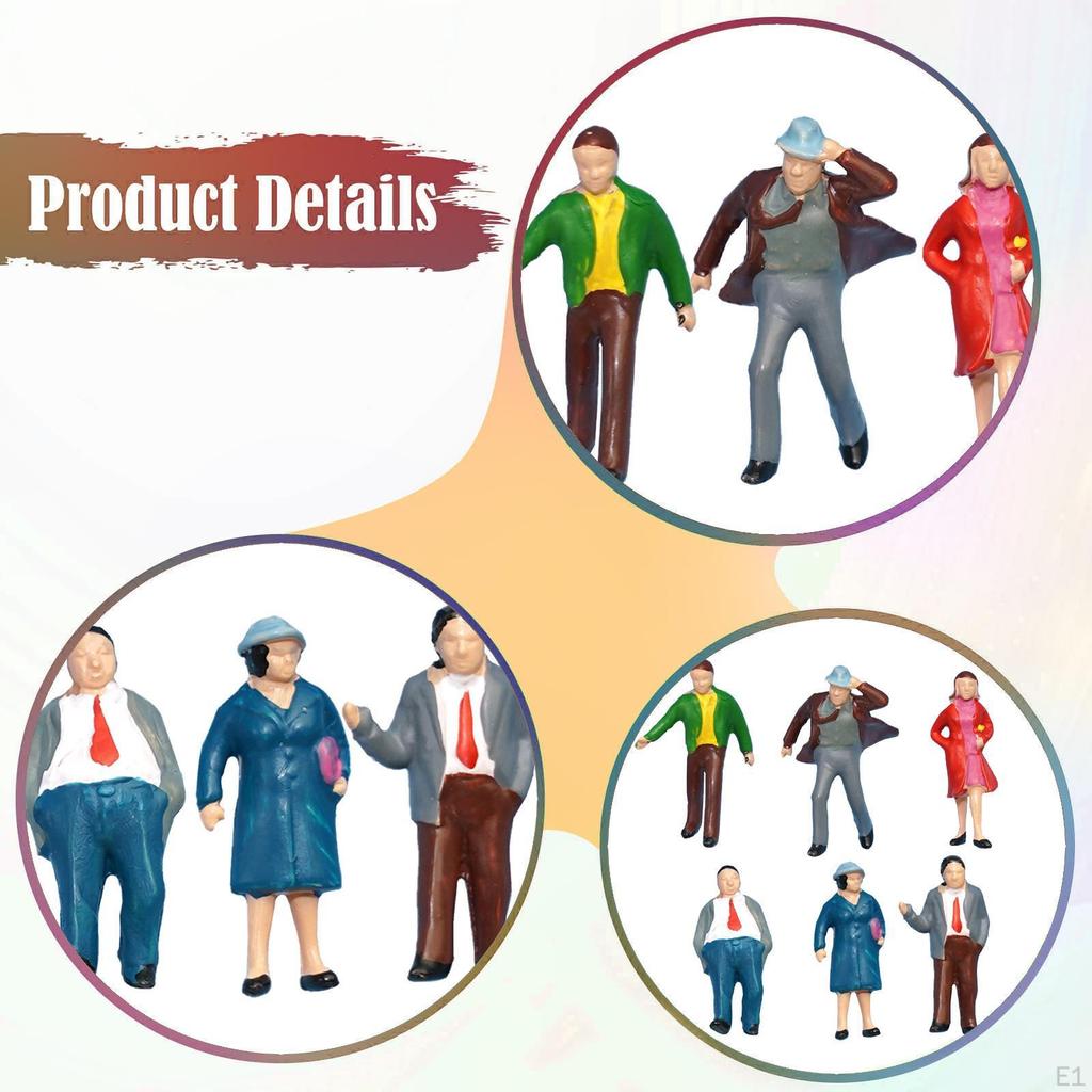 6x 1:87 HO Scale Figure Model Miniature Standing Figures DIY Projects Sand Table Layout Decoration