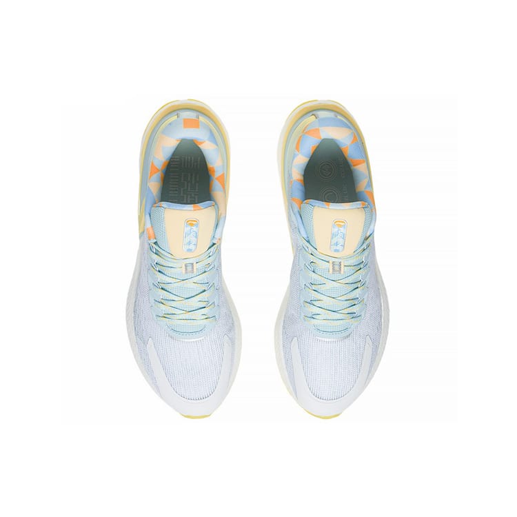 Li Ning YueYing 2.0 Pro Running Shoes Women's Low Top Standard White/Light Ice Blue/Yellow ARHS018-3