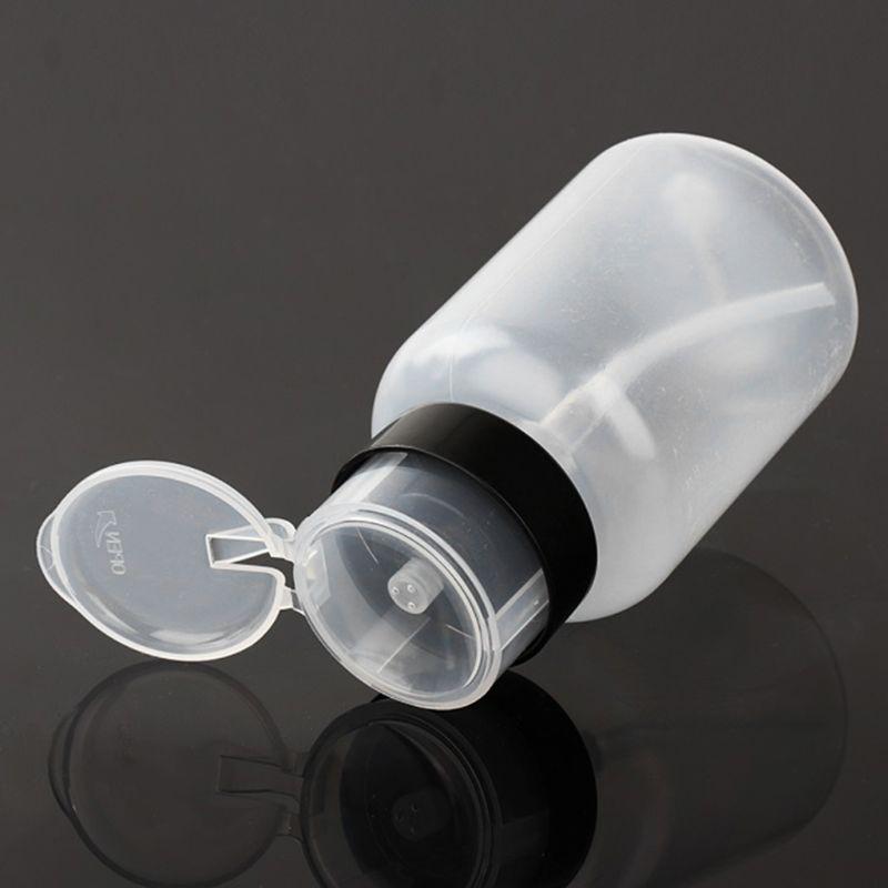 200ml Clear Push Down Empty Bottle Press Pump Dispenser Nail Polish Container