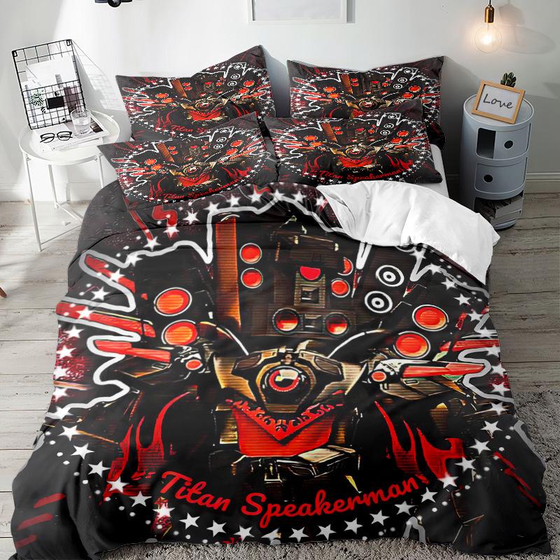 Serie Animata Stampa Digitale 3D Set Biancheria da Letto Tre Pezzi Lenzuolo Copripiumino