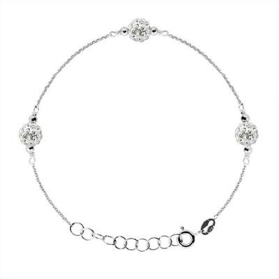 Bracelet - LOVA LOLA VAN DER KEEN - 3 Balls - 925 Sterling Silver - Genuine Crystal - 18 Cm