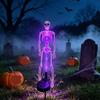 Wasserdichte Halloween Solar-Erdspießleuchten Realistischer Skelett Schädel Festliche LED-Lichter Außenbereich Garten