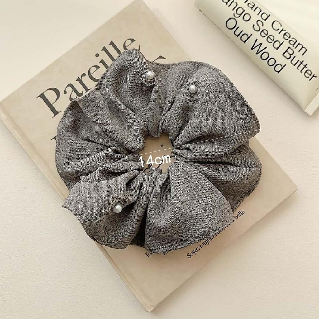 Set of 3 BetterJonny Pearl Hair Stylish Pearl Design Hair Scrunchies for Simple and Elegant Hair Ties, Non-Staining, Women, Accessories, Gift-Ready