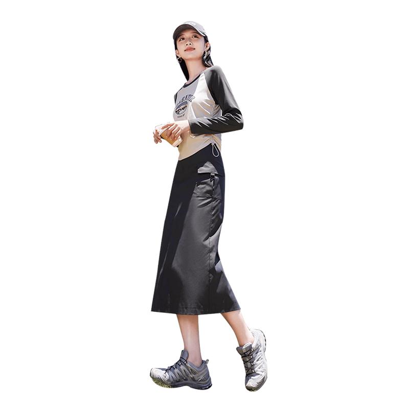 Women s Casual Waist-Slit A-Line Skirt S