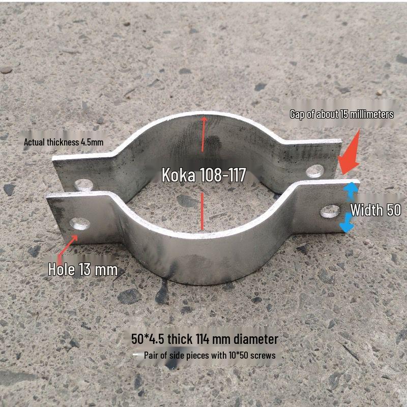 Abrazadera de Mástil y Cable de Viento Semicircular de Servicio Pesado para Postes de Cemento