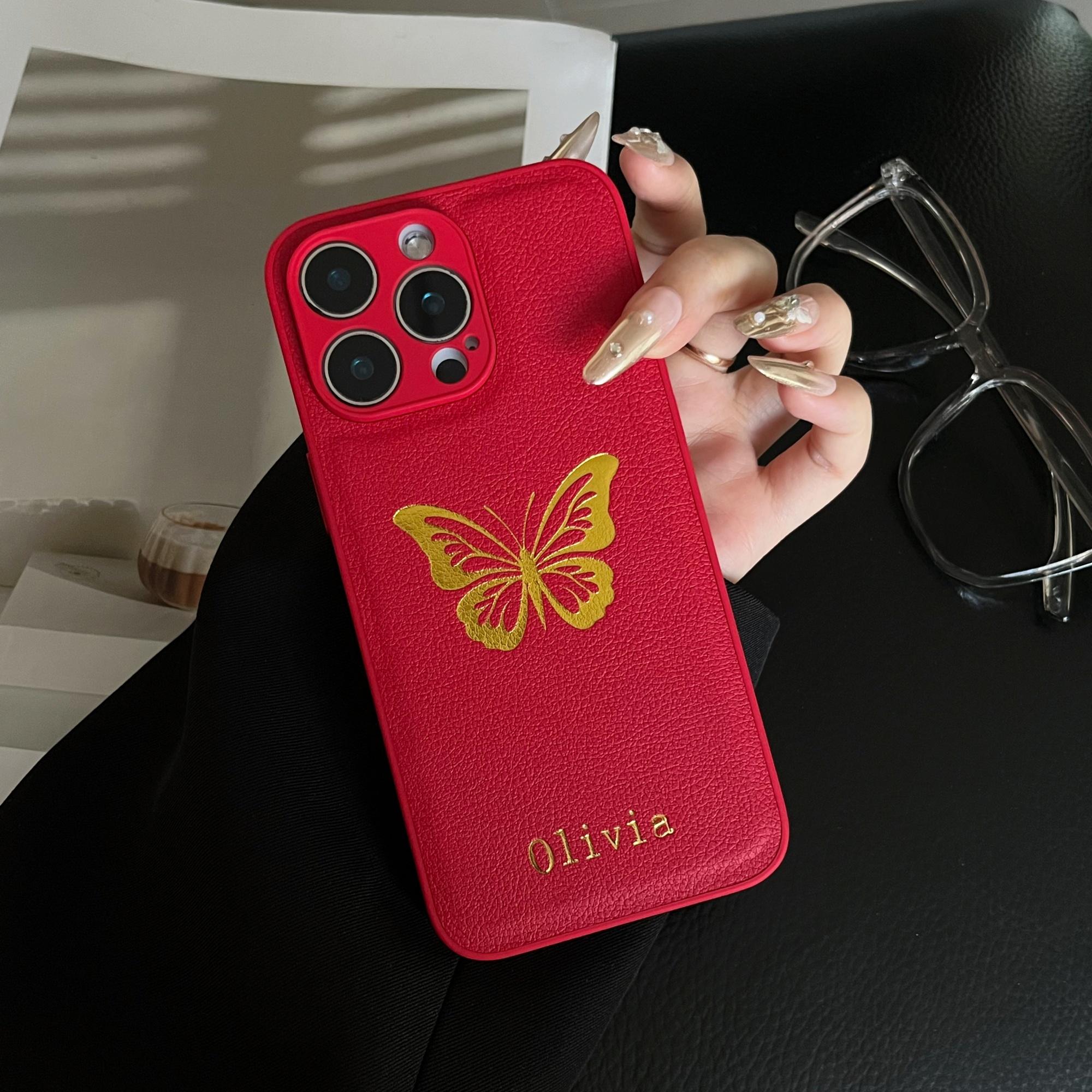 

Leather Case For iPhone 17 16 15 14 13 12 11 Pro Max Plus 17 Air Personalized Custom Initials Name Classic pattern Cover For iPhone 17