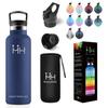 YANGYAO 750ML Stainless Steel Water Bottle, Insulated, Vacuum Insulated, Seamless, Double-Walled, Wide Mouth, Straw Included, Carbonated Drinks Compat