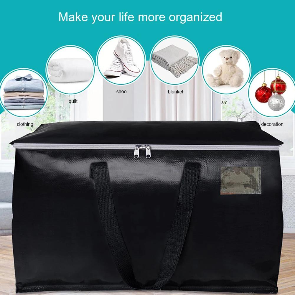 90L Moving Bags with Zippers & Handles Storage Bags Heavy Duty Storage Packing Bags Collapsible Bag for Packing & Moving Storing