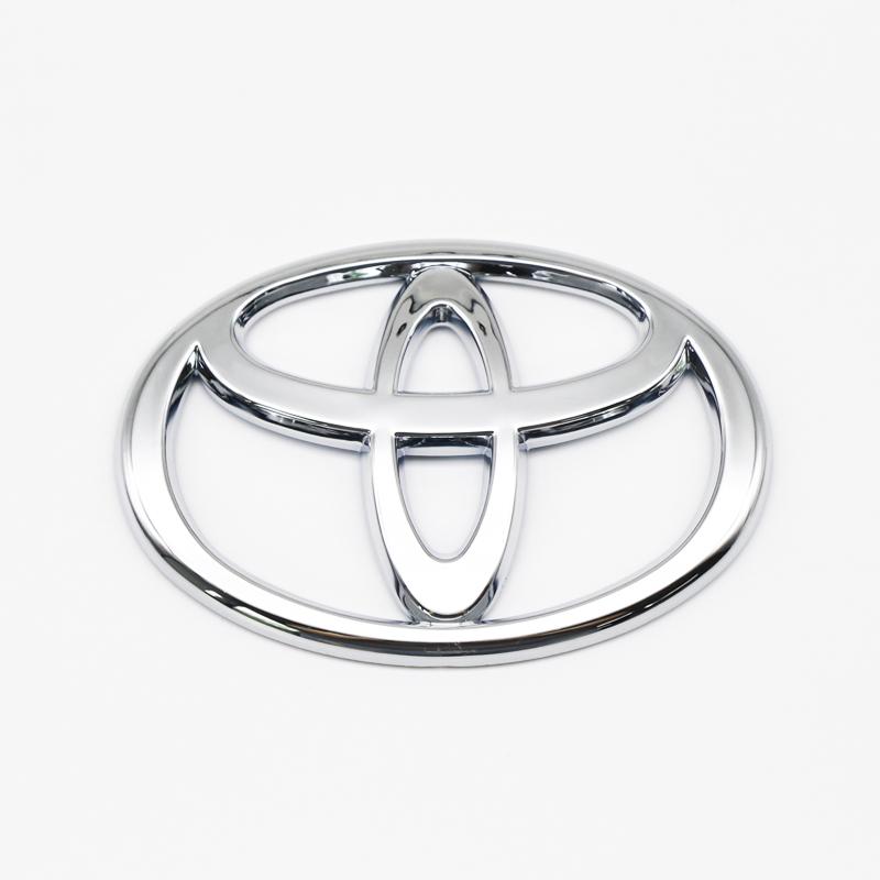 

Front Grille Rear Trunk Emblem Logo Badge 3D ABS Black Carbon Fiber for Toyota Corolla Camry RAV4 Yaris Highlander C-HR Prius 100x69mm срібний